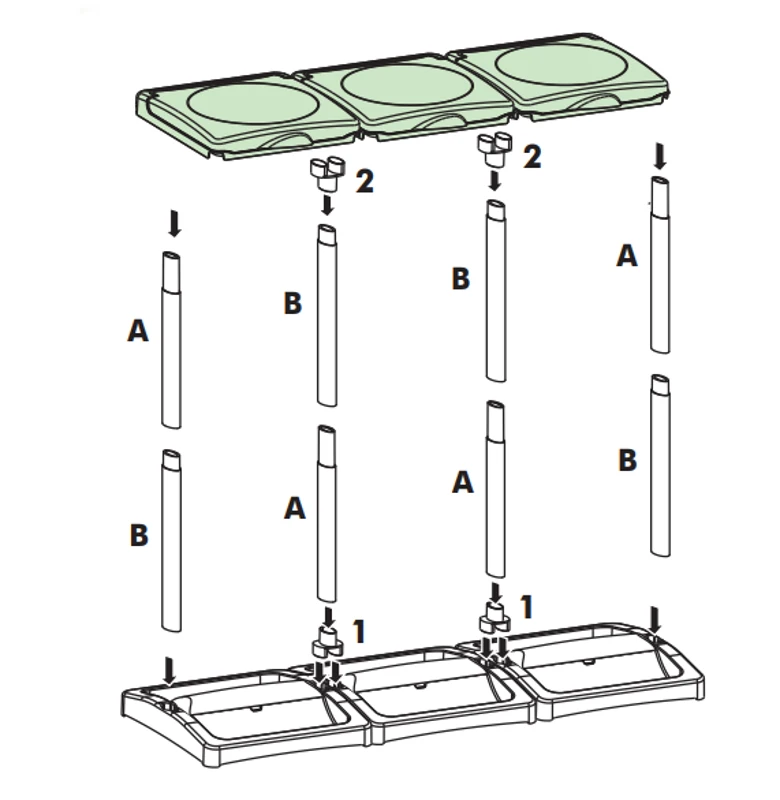 MONGARDI Portasacco-Portarifiuti TRIS Raccolta Differenziata  97 x 36 x 80
