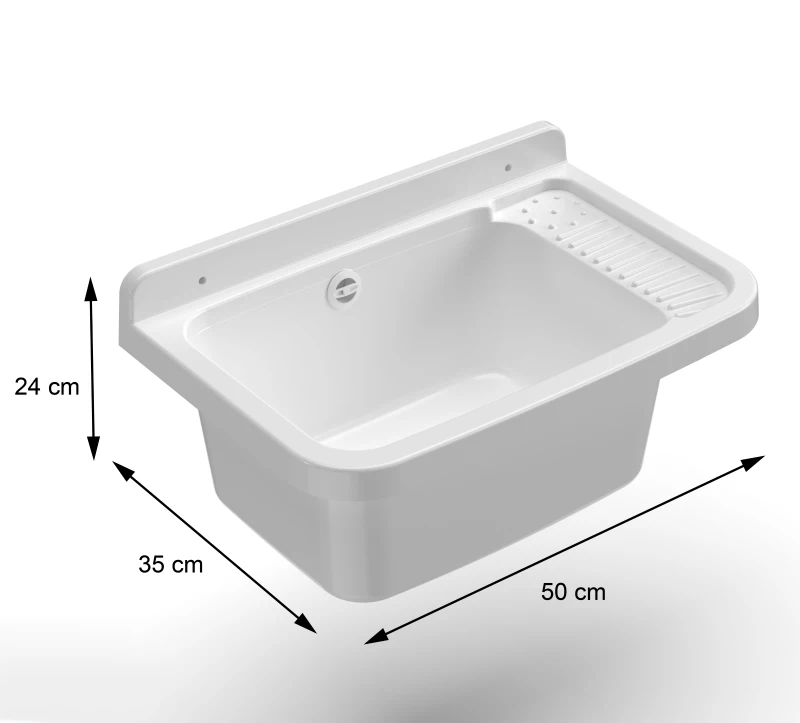 MONGARDI Lavandino pilozzo a muro da esterno 50x35x24