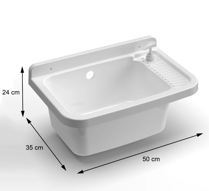 MONGARDI Lavandino pilozzo a muro con dipenser - da esterno 50x35x24