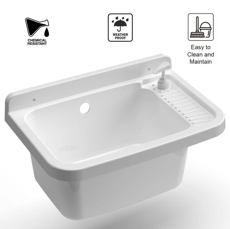 MONGARDI Lavandino pilozzo a muro con dipenser - da esterno 50x35x24