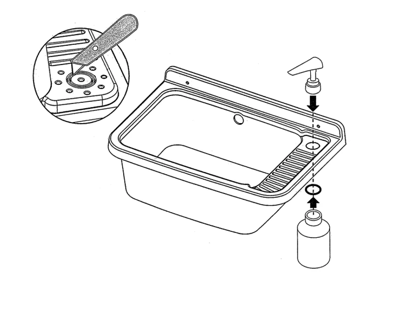 MONGARDI Lavandino pilozzo a muro con dipenser - da esterno 50x35x24