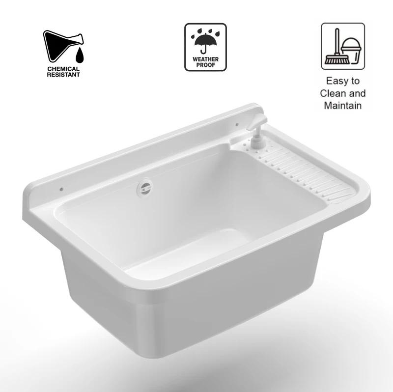 MONGARDI Lavandino pilozzo a muro con dipenser - da esterno 60x40x25