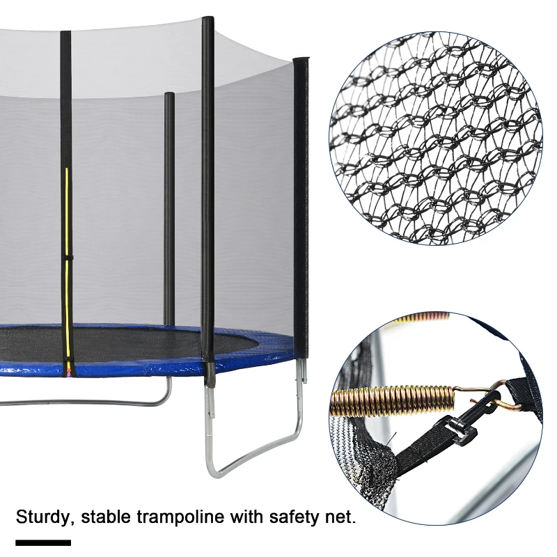 6FT Outdoor Trampoline with Safety Enclosure, Ladder and Jumping Mat, Durable UV-Protected Bounce Surface, for kids, 183 cm Diameter, Black