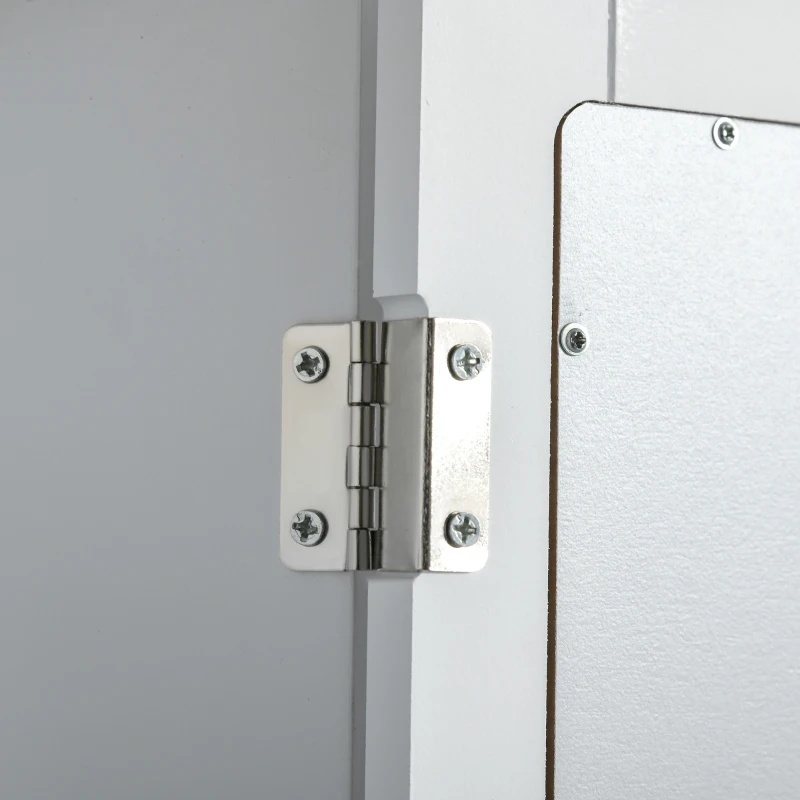 kleankin Armário de Casa de Banho com Espelho Armário com Espelho para Casa de Banho com 1 Prateleira Estilo Moderno 41x14x60 cm Branco