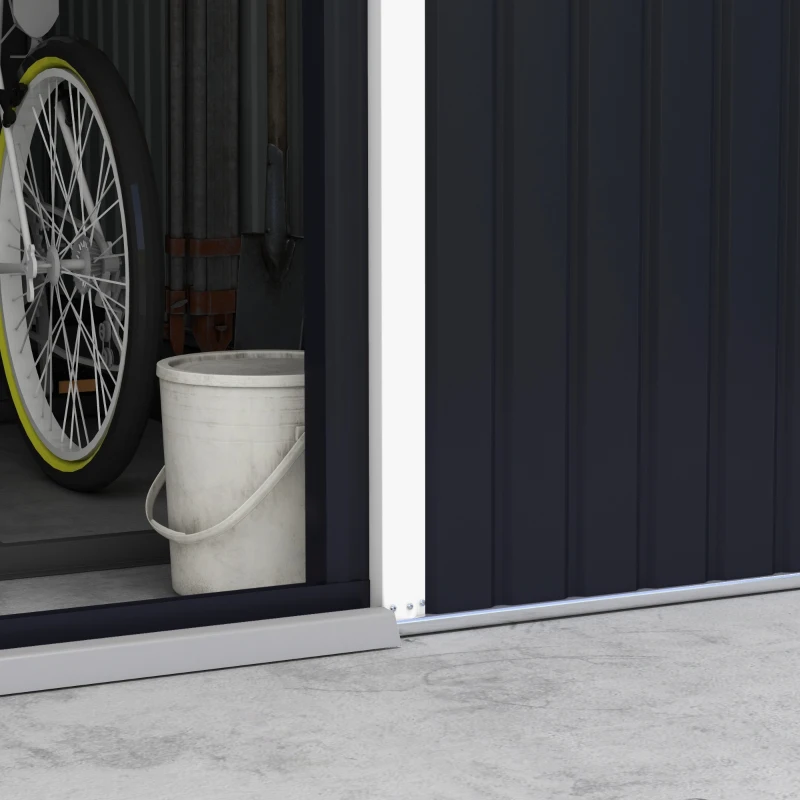 Outsunny Magazie de Depozitare de 11 x 9 din Metal pentru Unelte de Gradina cu Usi Glisante Duble si 4 Orificii de Aerisire(m-8)