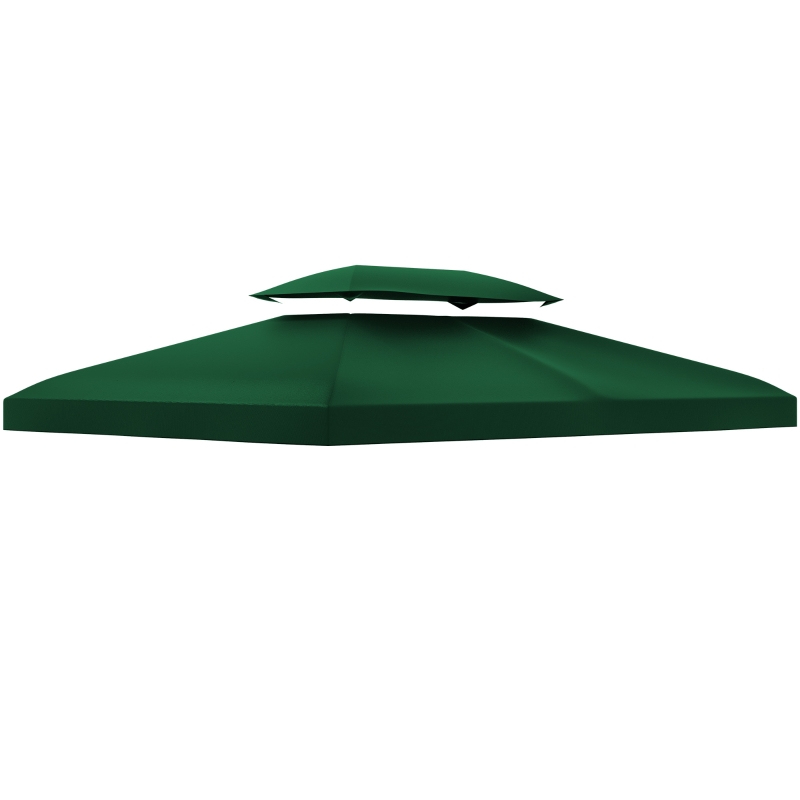 Outsunny Toile De Rechange Pour Pavillon 3x4m - Tente De Jardin Polyester 180g/m² Vert