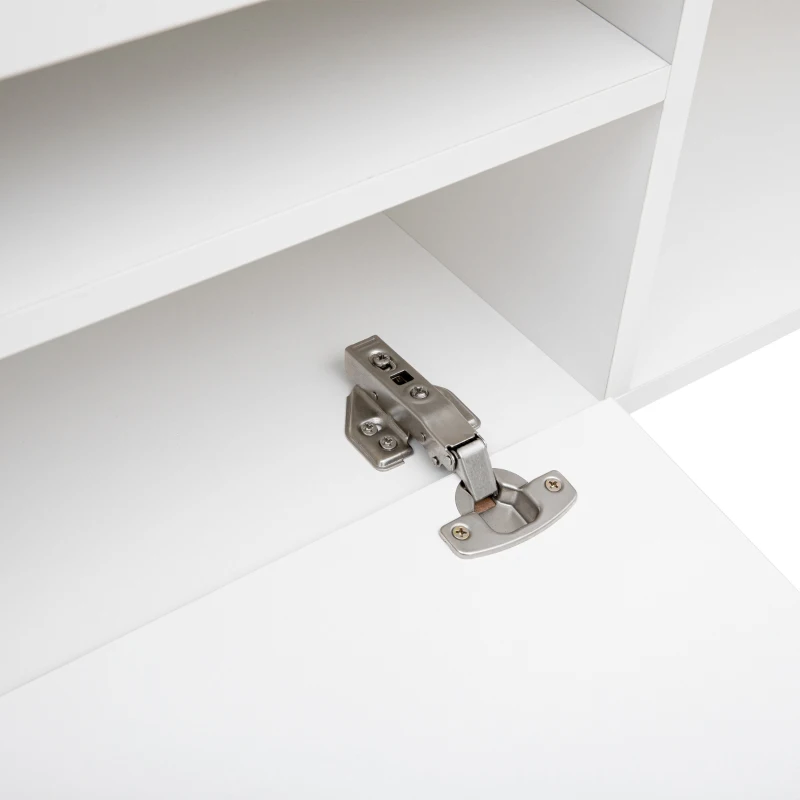 Meuble TV scandinave moderne, panneau lumineux, éclairage LED variable, pour salon et salle à manger 240 cm, Blanc