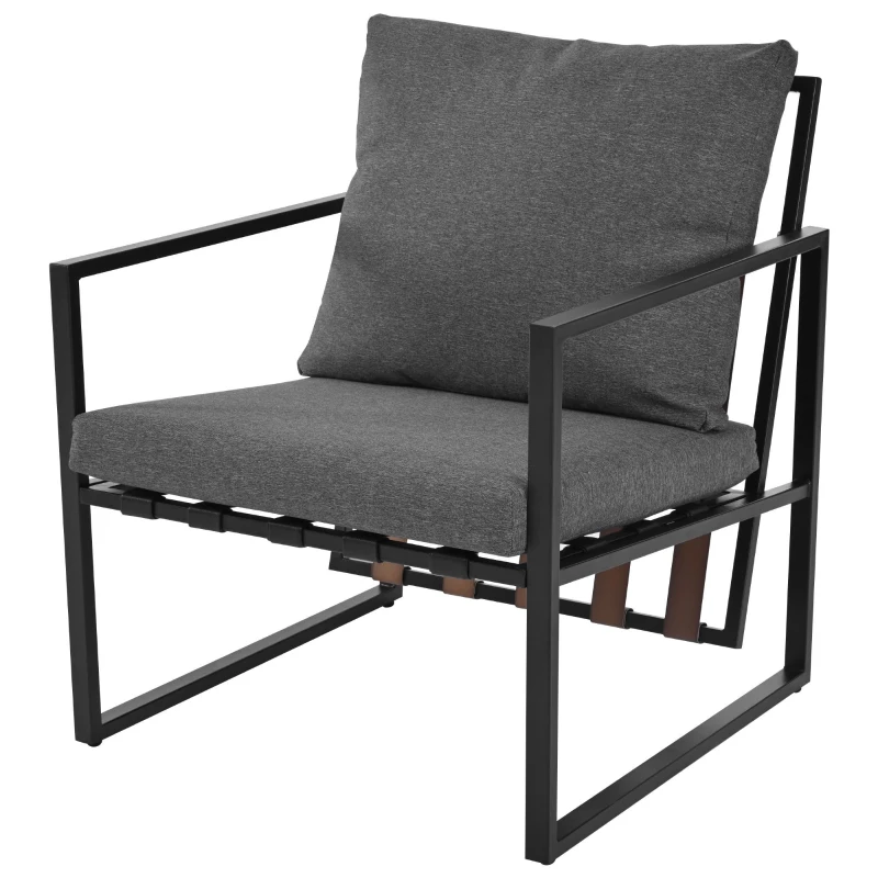 Set pentru exterior 4 piese, sticlă securizată și perne lavabile, Negru