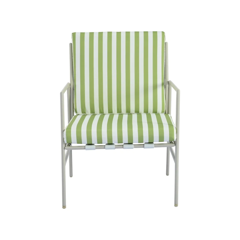 Ensemble de salon de jardin 4 places modulable en acier galvanisé avec canapés et tables basses rondes, Beige