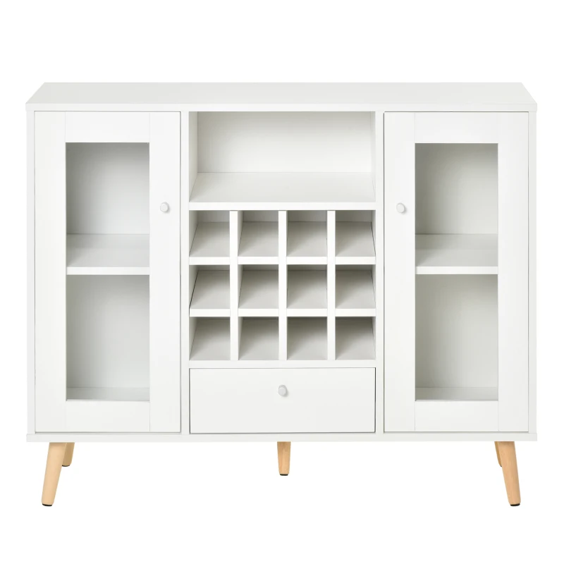 HOMCOM dulap cu suport sticle, 100x33x80cm, alb