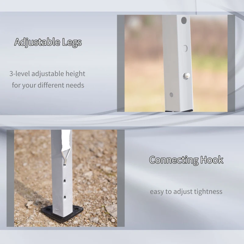 Outsunny Pop Up Gazebo 3 x 6m, Foldable Canopy Tent, Height Adjustable Wedding Awning Canopy w/ Carrying Bag, White