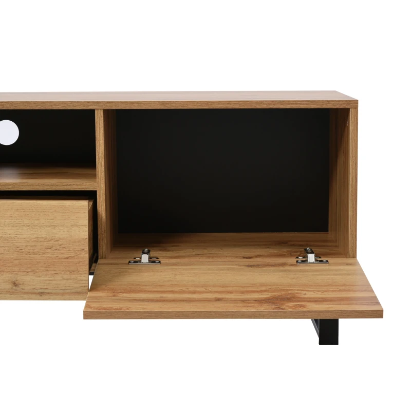 Meuble TV moderne au design robuste et scandinave, Bois Naturel