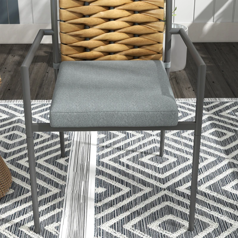 Outsunny Moderne Grijze Tuinstoelen - Weerbestendige Buitenstoelen voor Terras - Afmetingen 57 x 58 x 87cm