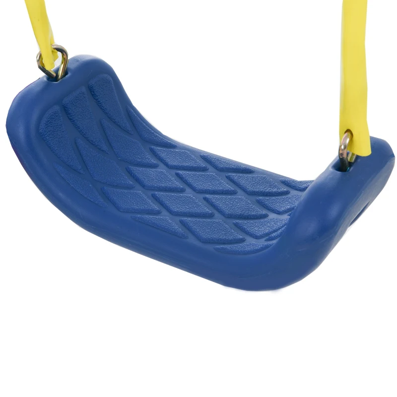 Ensemble de Jeux de Jardin pour Enfants 3-8 Ans avec Balançoire, Toboggan, Panier de Basket et Structure en Métal, Jaune