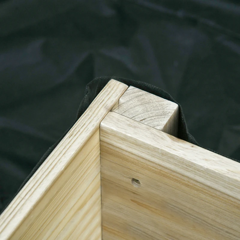 Outsunny Jardinière sur Pieds Potager d'angle dim. 122L x 91l x 81H cm Inserts d'irrigation + Feutre de Drainage Inclus Bois Sapin pré-huilé