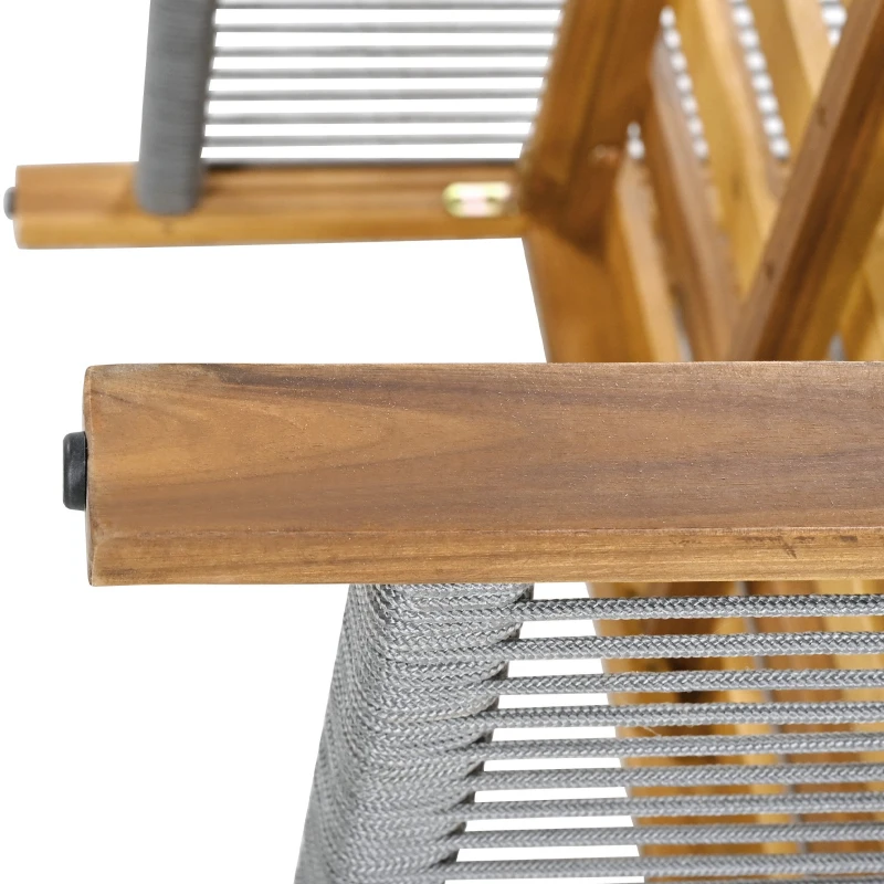 Set de grădină din rattan sintetic cu perne confortabile, canapea dublă, 2 fotolii și masă pentru exterior, Gri