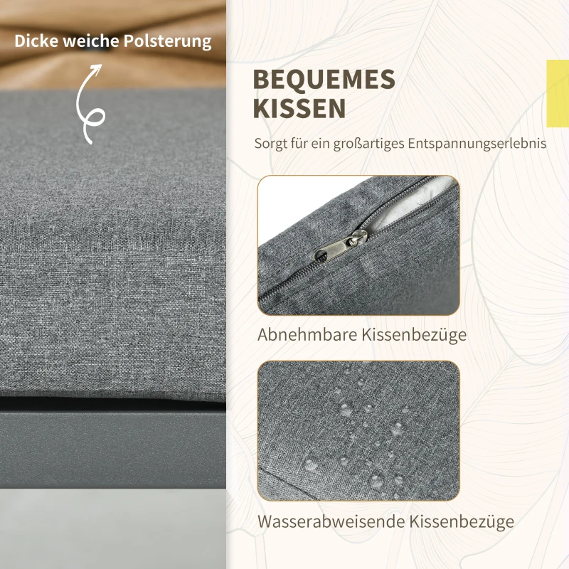 Outsunny Moderne Grijze Tuinstoelen - Weerbestendige Buitenstoelen voor Terras - Afmetingen 57 x 58 x 87cm