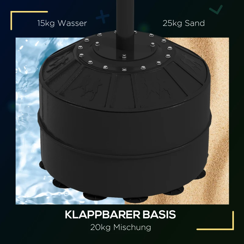SPORTNOW Bokszak met reflexstang, verstelbaar in hoogte 160-205 cm, vulbare basis, inclusief luchtpomp, zwart(m-7)