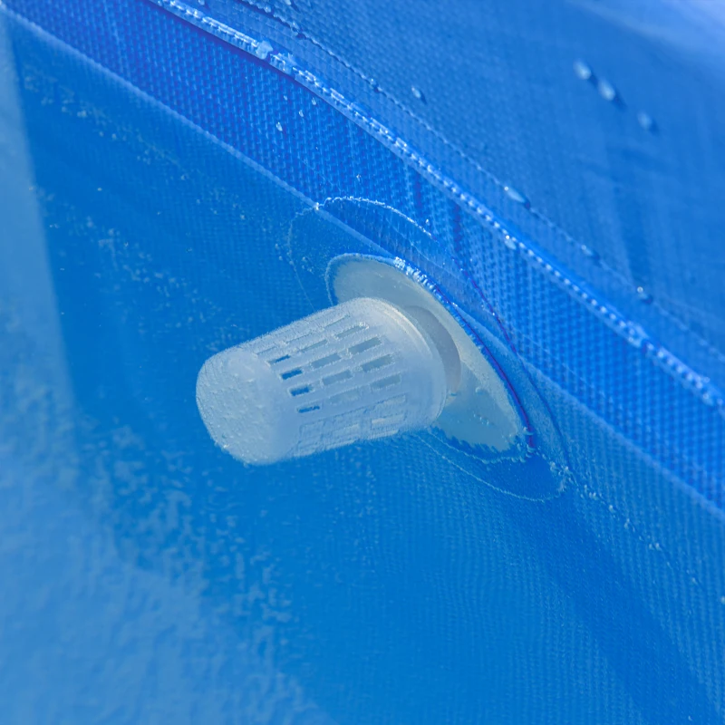 Outsunny Rahmenpool mit Schlauch Draht Swimmingpool Schwimmbad Ablassventil für sauberen Wasser 1000D PVC Stahl Blau 252 x 152 x 65 cm