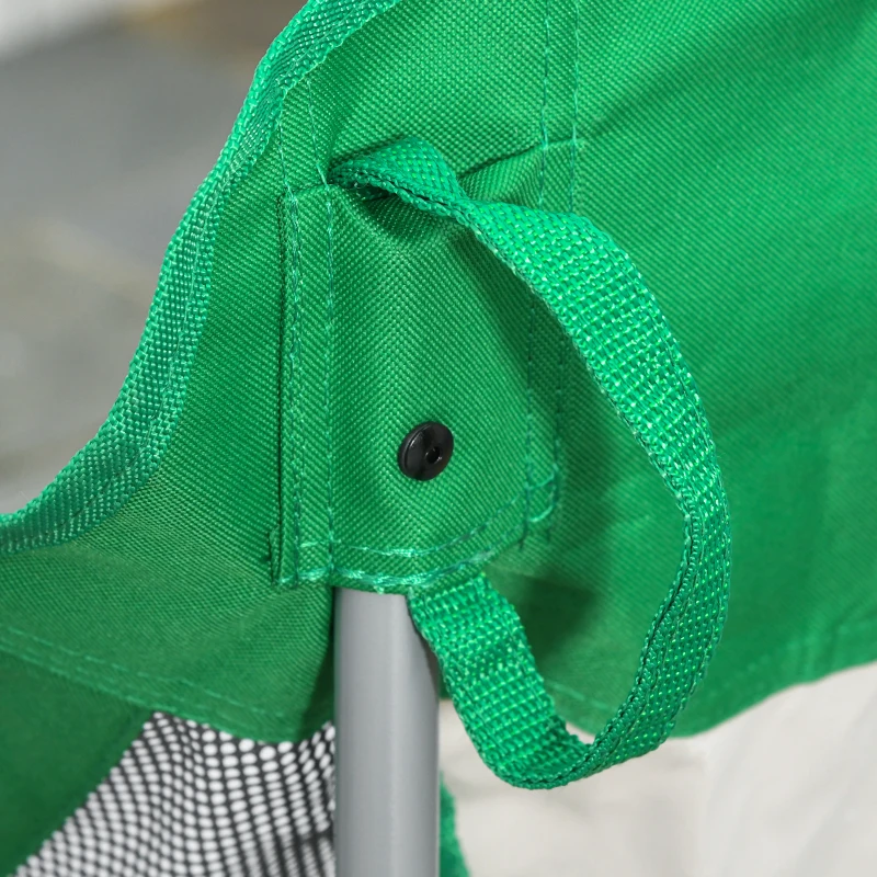 Outsunny Campingstuhl kompakt mit Tragetasche Kleiner ultraleichter klappbarer für Outdoor Zelten Picknick Wandern max Belastung 150 kg Grün+Silber 65 x 80 x 96 cm