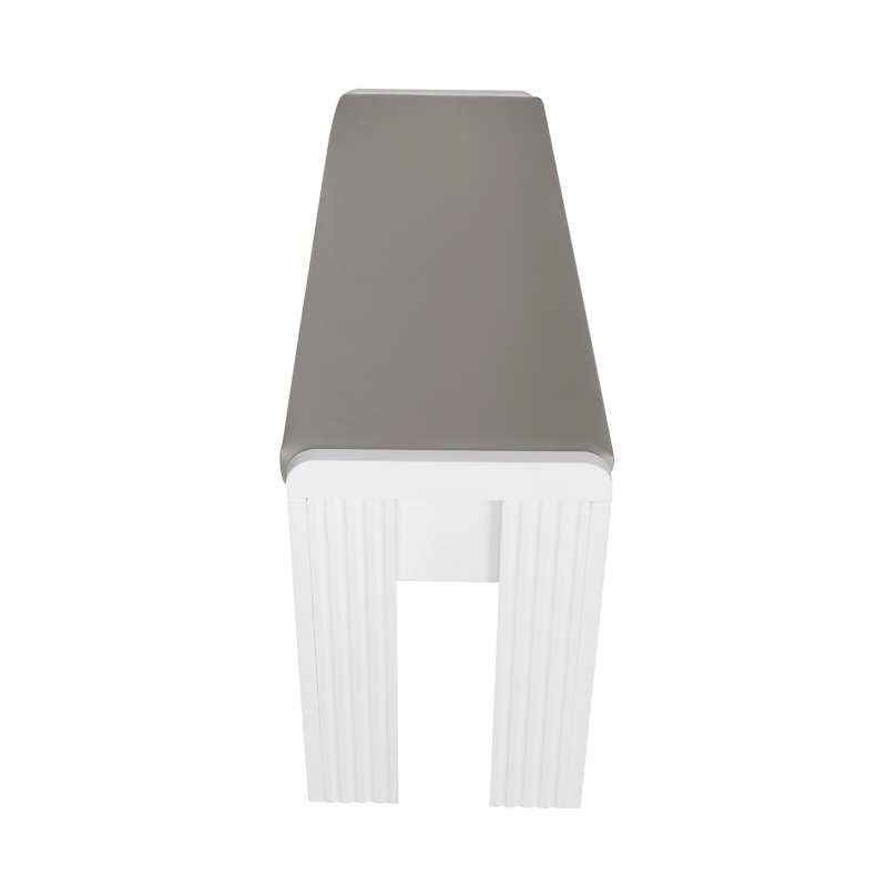 Juego de 2 Bancos Modernos con Cojín de Cuero Sintético para Cambiarse los Zapatos para Dormitorio Sala de Estar Pasillo Gris y Blanco