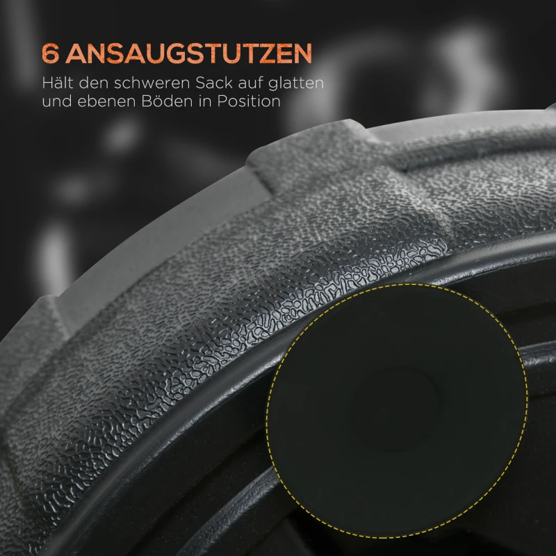 SPORTNOW Bokszak, Bokstandaard, Verstelbaar in hoogte 145-180 cm, Vulbare basis, Zwart(m-6)