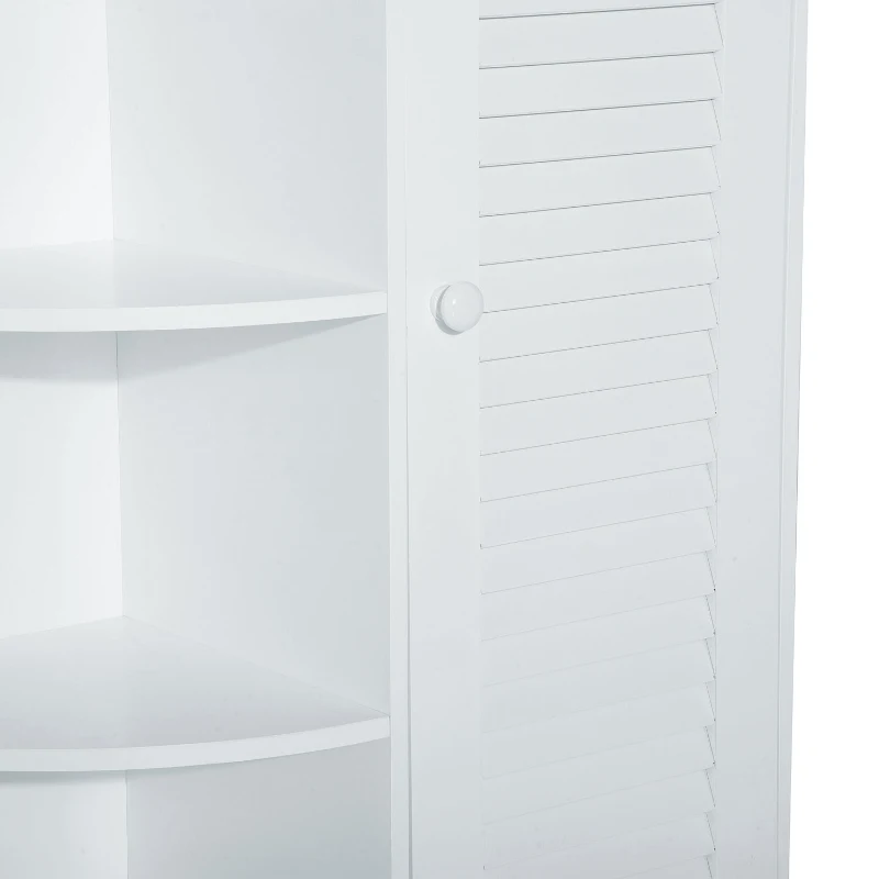 HOMCOM Eckschrank Badezimmerschrank Badschrank Badregal Schrank Weiß 60x30x80cm