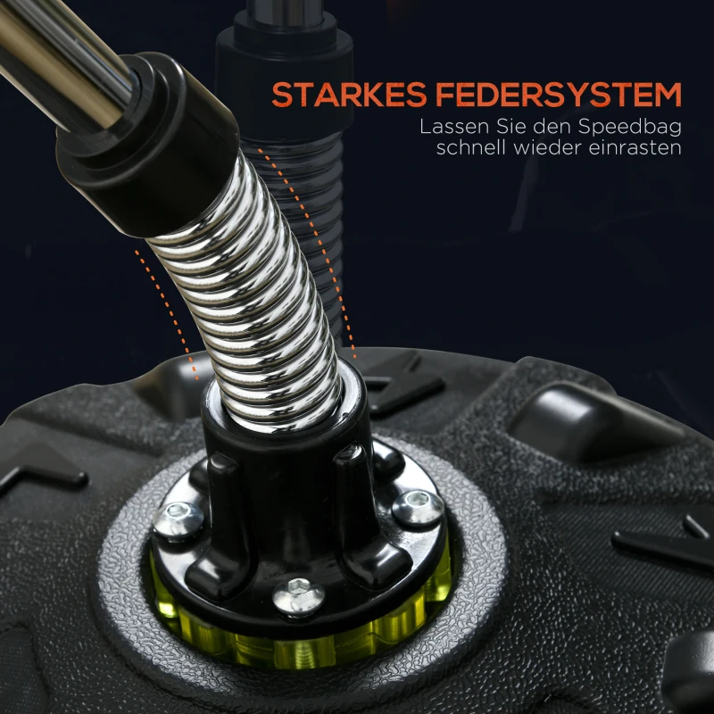 SPORTNOW Bokszak, Bokstandaard, Verstelbaar in hoogte 145-180 cm, Vulbare basis, Zwart(m-4)