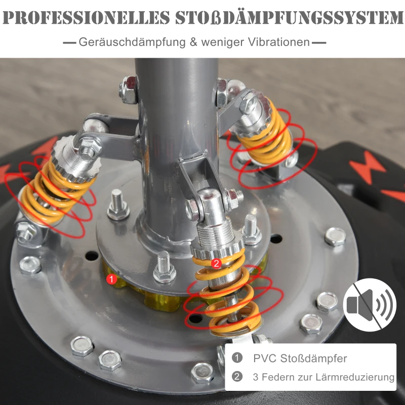 HOMCOM Standboxsack Erwachsene Freistehender Boxtrainingsgerät Boxpartner Boxassistent Training mit Saugfuß Schwarz+Rot 60x60x180 cm