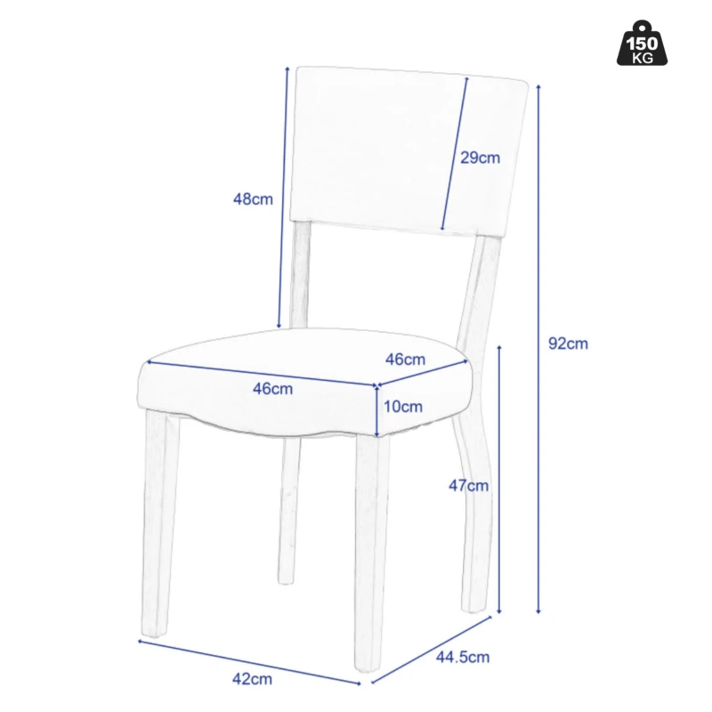 Set di 2 Sedie da Pranzo Moderne in tessuto effetto velluto Imbottite, con Schienale e Gambe in legno, Bianco