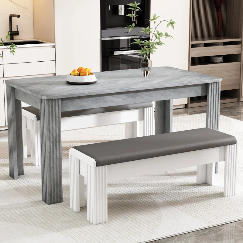 Panca Moderna con Cuscino in finta pelle per Cambio Scarpe, Design Elegante per Soggiorno e Ingresso, Grigio+Bianco