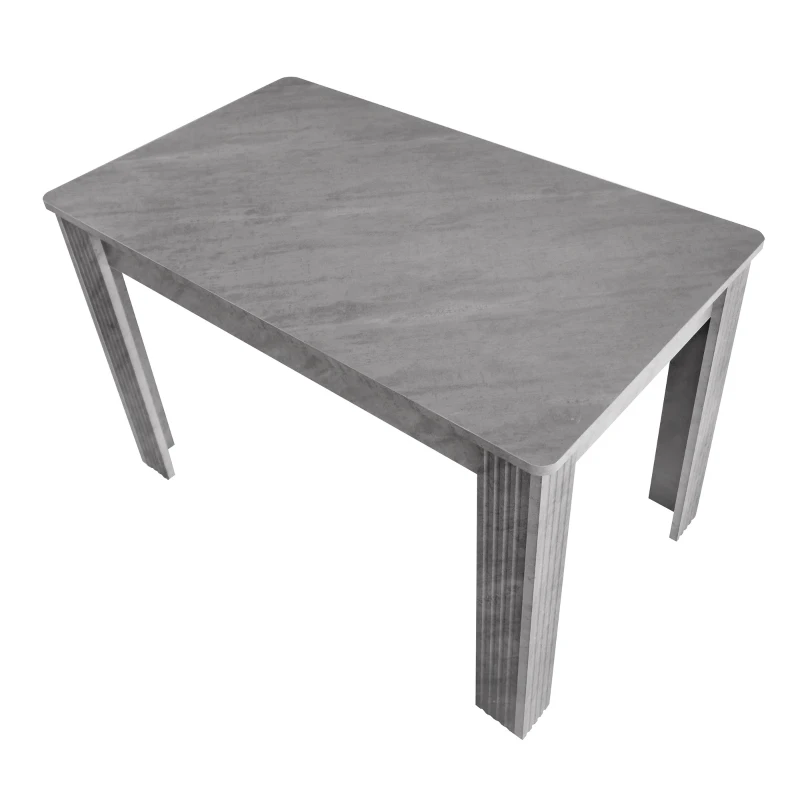 Mesa de Comedor Rectangular Mesa de Comedor Moderna y Minimalista Efecto Cemento 117x68x75 cm Gris
