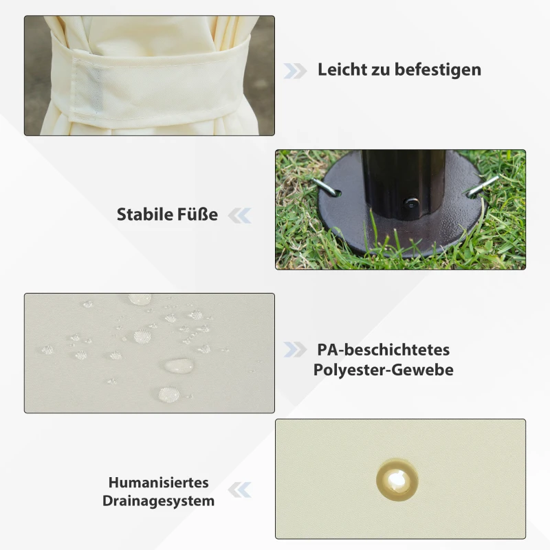 Outsunny Paviljoen tuinpaviljoen feest partytent dubbel dak tuintent 3 x 4 m Wit