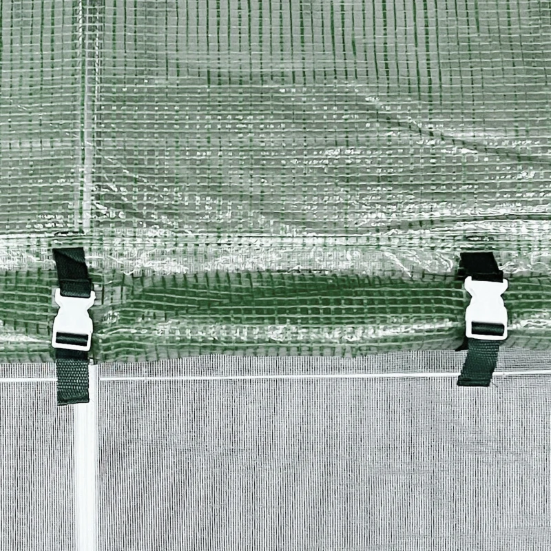 Outsunny Foliengewächshaus 4 x 3 x 2 m Tunnel Gewächshaus Treibhaus Pflanzenhaus Folienzelt 2 Fenster Gitterfolie Regale Wetterbeständig Grün