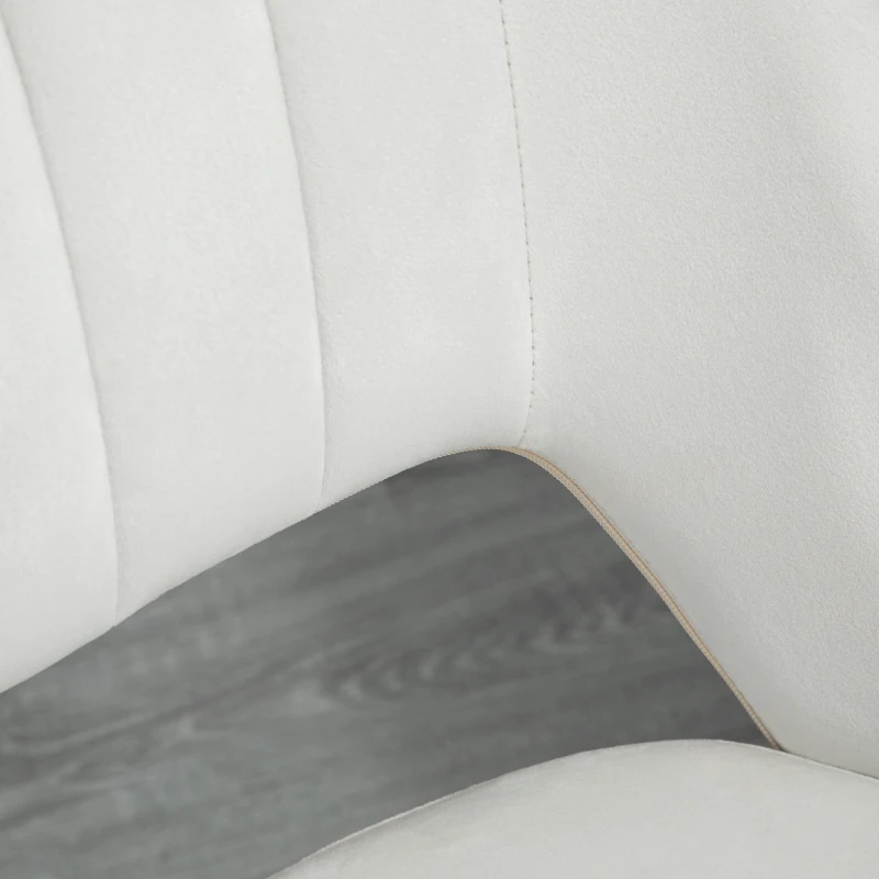 Vinsetto kantoorstoel draaistoel bureaustoel in hoogte verstelbaar 360° draaibaar schelpvorm met naadlijn design schuimstof fluweelzacht polyester beige 49 x 54 x 79-91 cm