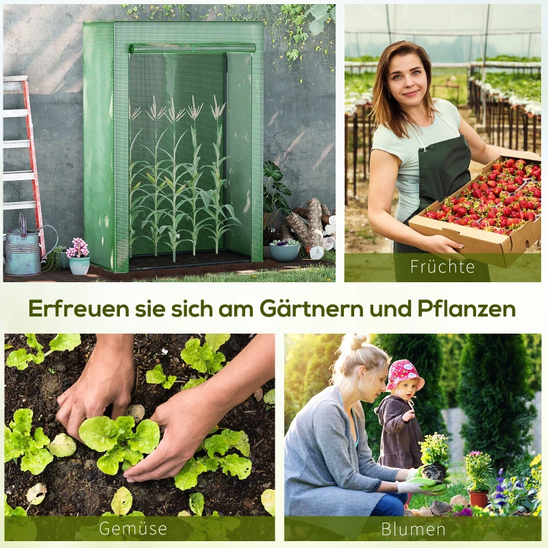 Outsunny kas met roldeur groen 100 x 50 x 149 cm