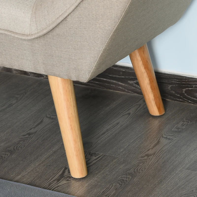 HOMCOM Polsterbank Sitzbank Schuhbank Pianobank Bettbank für Schlafzimmer Wohnzimmer, Leinen+Holz, Beige, 117x46x55cm