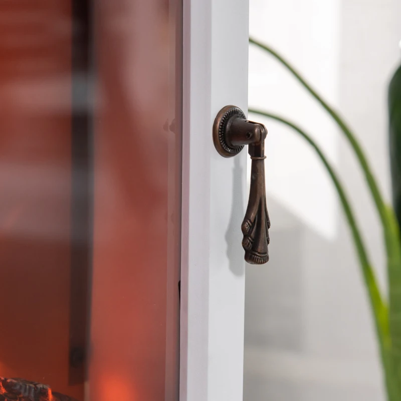 HOMCOM Elektrokamin mit Heizung, elektrischer Kamin mit LED Flammeneffekt, 900/1800 W Dekokamin, elektrisch Kaminfeuer Kaminofen, Weiß