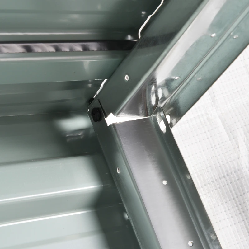 Outsunny Mähroboter Garage aus verzinkte Stahl Überdachung mit Satteldach, wetterfest Garage für Rasenmäher Unterstand Rasenroboter Carport, 88 x 87 x 60 cm Dunkelgrün