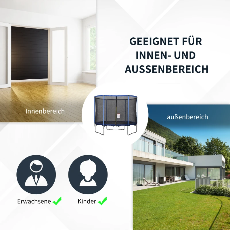 Trampolina z siatką zabezpieczającą Trampolina ogrodowa Stal Ø 305 x wys. 248 cm