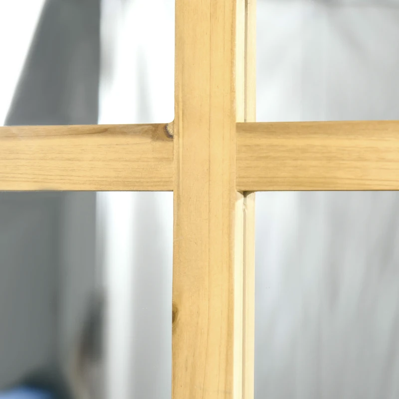 HOMCOM Spiegel in Fensteroptik 101,6 cm x 60,9 cm x 2 cm MDF-Holz Tannenholz Spiegelglas