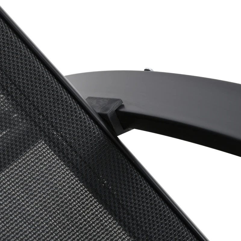 Outsunny Zestaw leżaków ogrodowych, 2 leżaki z stolikiem, oddychająca tkanina, stabilna rama metalowa, czarny