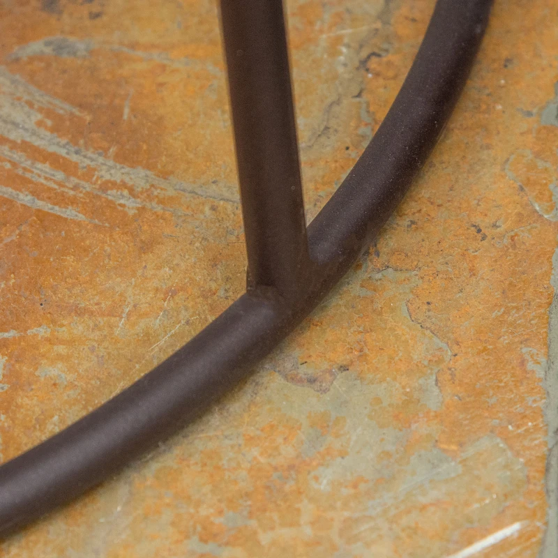 Outsunny Zestaw 3 stojaków na kwiaty z metalu, kolor: kawowy+srebrny