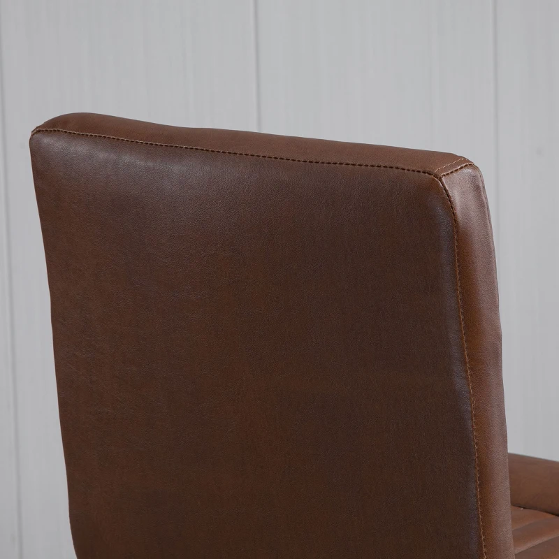HOMCOM Barhocker Barstuhl mit Rückenlehne Esszimmerstuhl PU-Kunstleder Bistrohocker Tresenhocker Metall Braun+Schwarz 54 x 57 x 112 cm