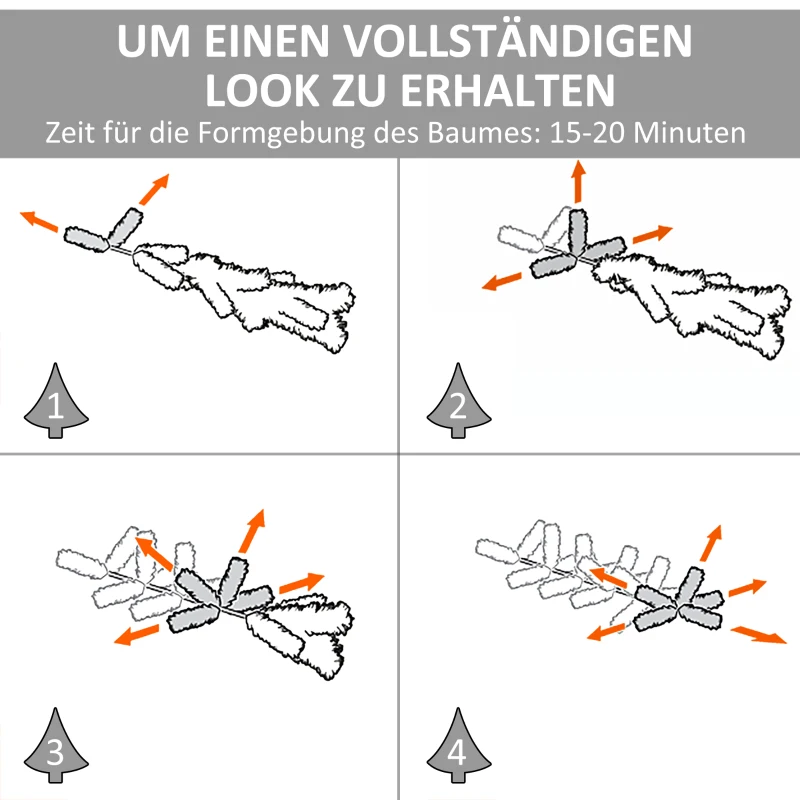 HOMCOM Künstlicher Weihnachtsbaum 1,2 m Christbaum Tannenbaum 212 Äste PVC Grün Ø32 x 120H cm