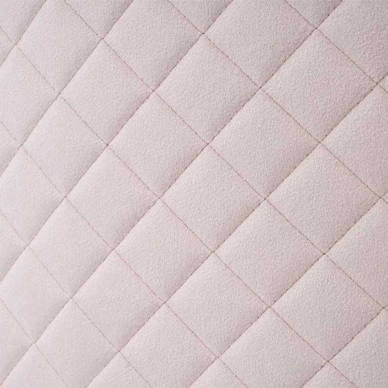 Set di 2 Sedie Imbottite in tessuto effetto velluto con Design a Diamante sul Retro, Beige