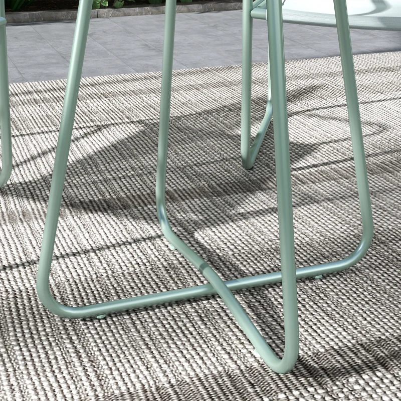 Outsunny 3-delige tuinmeubelset, 2 stoelen met ademende stoffen bekleding, 1 ronde tafel Ø60 cm, Groen