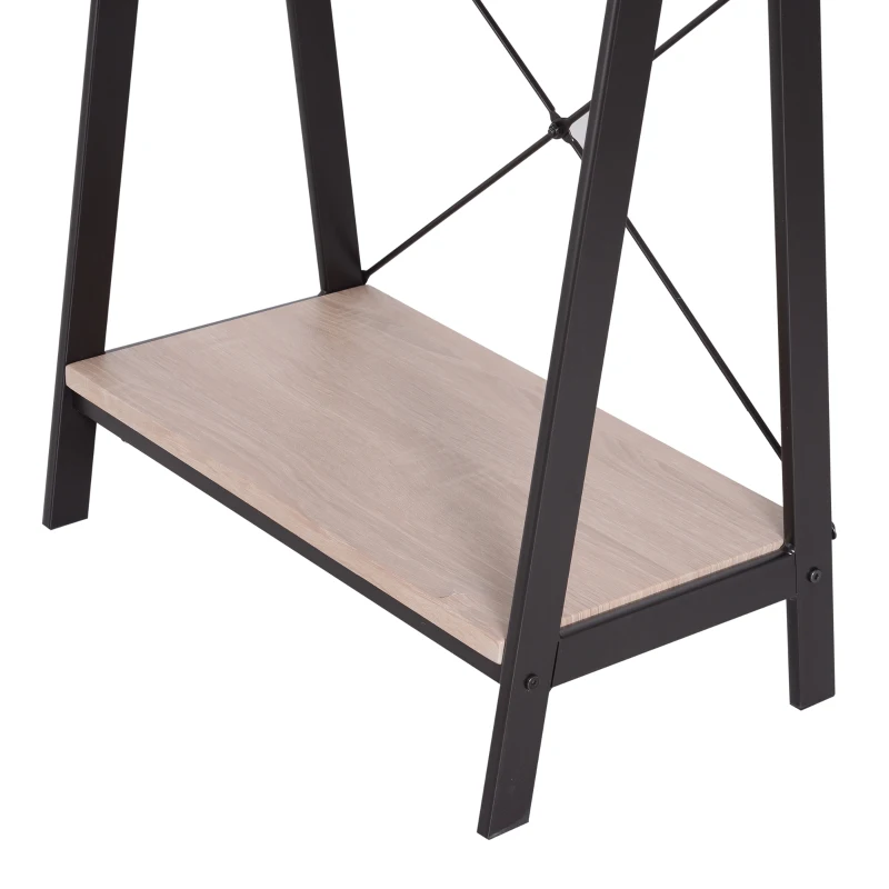 Vinsetto Computertisch Bürotisch Schreibtisch Arbeitstisch Esstisch 2 Regale MDF + Metall Natur+ Schwarz 140 x 60 x 75 cm