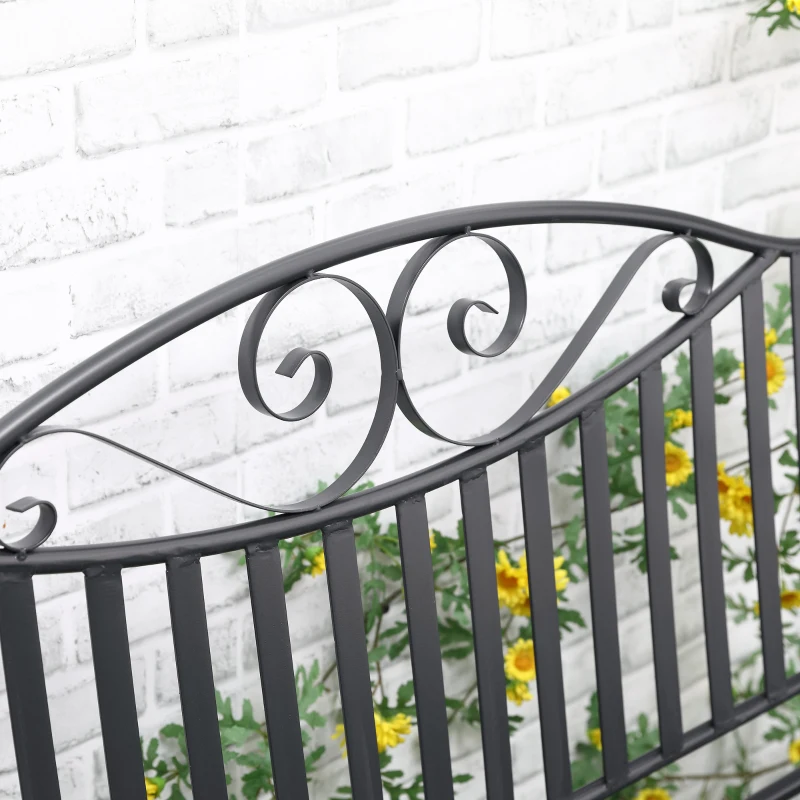 Outsunny tuinbank 2-zits met armleuningen voor tuinbalkon grijs