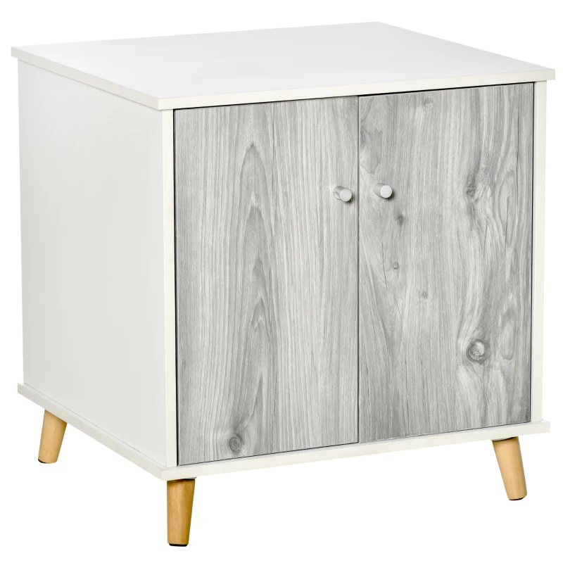 PawHut Katzenschrank für Katzentoilette Katzenklo Katzenhaus Katzenbett mit Türen Ausziehplatte 60 x 55 x 62,5 cm